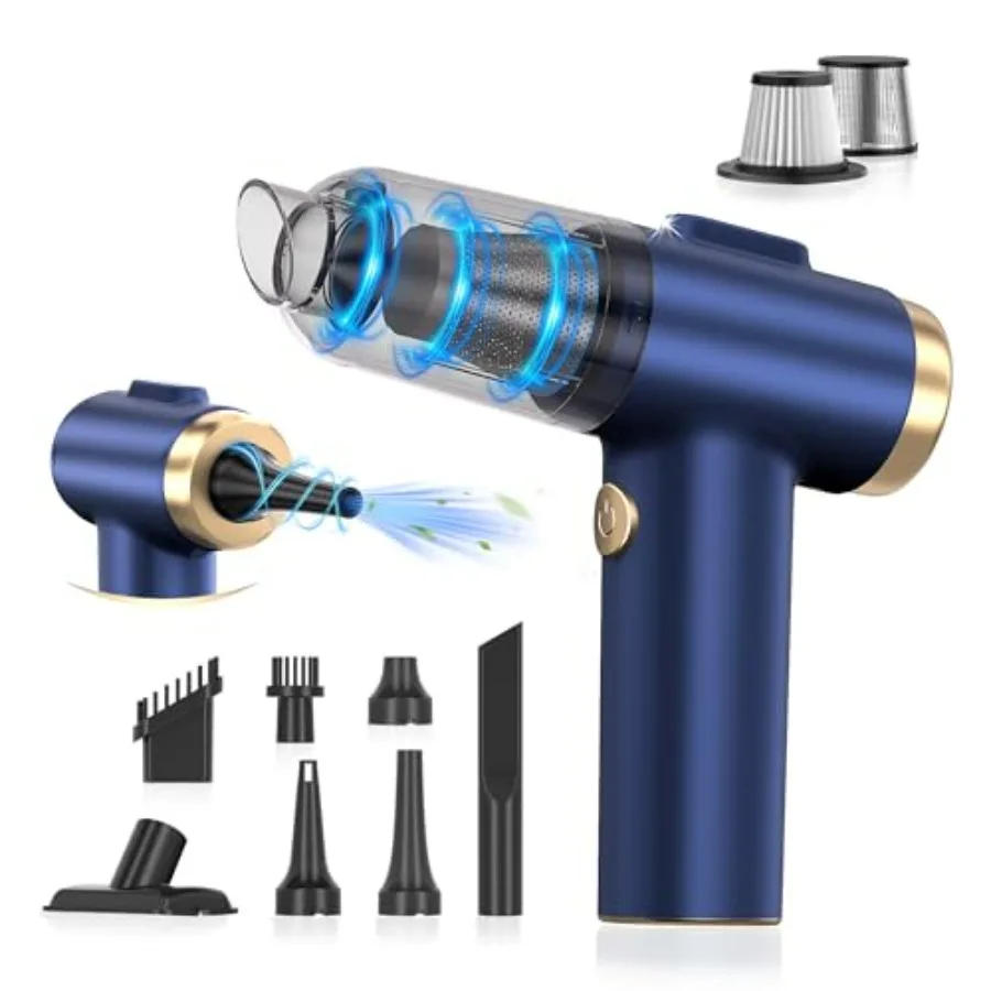 Handheld Car Vacuum Cleaner 2-in-1 Portable Mini Vacuum with 16000Pa High Power and Air Duster Cordless LED Light Multi-Nozzles
Handheld Car Vacuum Cleaner 2-in-1 Portable Mini Vacuum with 16000Pa High Power and Air Duster Cordless LED Light Multi-Nozzles