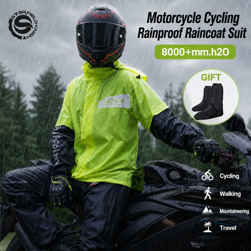 SFK Motorcycle Raincoat Rainpants Shoes-cover Split 3Pcs/set Waterproof Men Women's Riding Gears Rainproof Suit Reflective Logo
SFK Motorcycle Raincoat Rainpants Shoes-cover Split 3Pcs/set Waterproof Men Women's Riding Gears Rainproof Suit Reflective Logo
