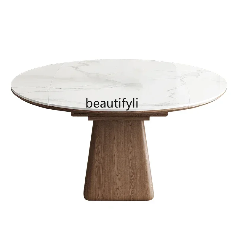 YH Retractable solid wood rock slab dining table round modern simple household square and round multi-functional rectangle
YH Retractable solid wood rock slab dining table round modern simple household square and round multi-functional rectangle