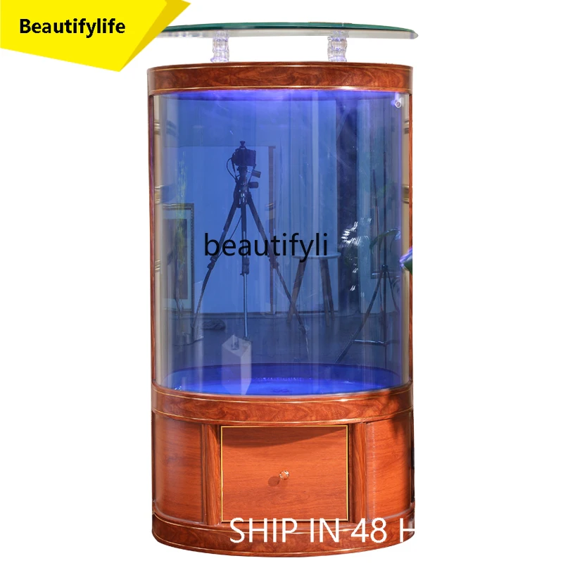 46 Semi-Circular European Glass Fish Globe Living Room Floor Ecological Automatic Filter Aquarium
46 Semi-Circular European Glass Fish Globe Living Room Floor Ecological Automatic Filter Aquarium