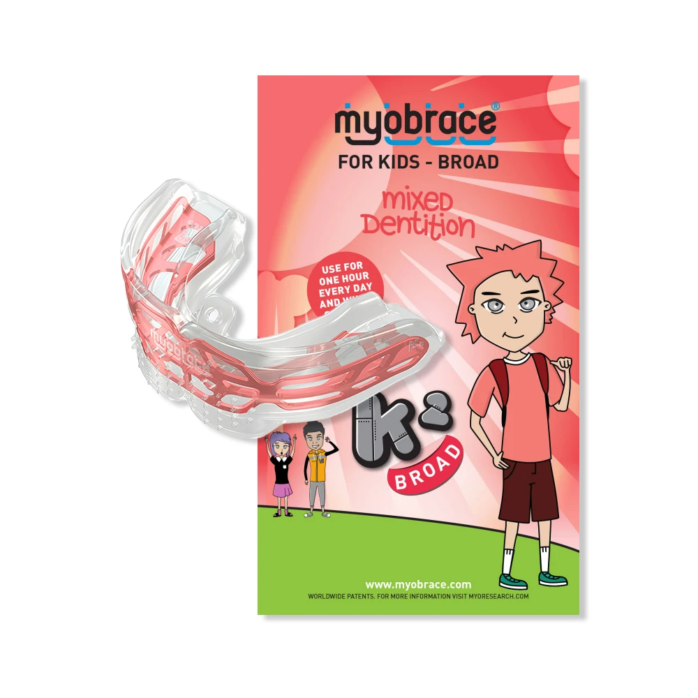 Тренажер для зубов Myobrace K2 Broad для детей 6-12 лет MRC Appliance K2B Broad Arch, смешанная стоматологическая арка, деформация стоматологической арки
Тренажер для зубов Myobrace K2 Broad для детей 6-12 лет MRC Appliance K2B Broad Arch, смешанная стоматологическая арка, деформация стоматологической арки