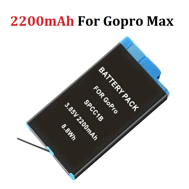 Аккумуляторная батарея для GOPRO MAX, батарея 2200 мАч, фотоаксессуары для спортивной камеры
Аккумуляторная батарея для GOPRO MAX, батарея 2200 мАч, фотоаксессуары для спортивной камеры