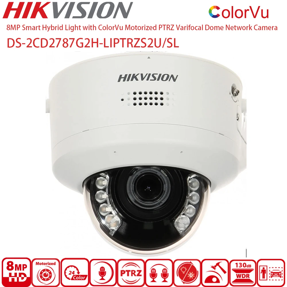 Hikvision 8MP Zoom Dome ColorVu IP Camera 1/1.8" PTRZ Motorized Varifocal Active Strobe Light Audio Alarm DS-2CD2787G2H-LIPTRZ
Hikvision 8MP Zoom Dome ColorVu IP Camera 1/1.8" PTRZ Motorized Varifocal Active Strobe Light Audio Alarm DS-2CD2787G2H-LIPTRZ