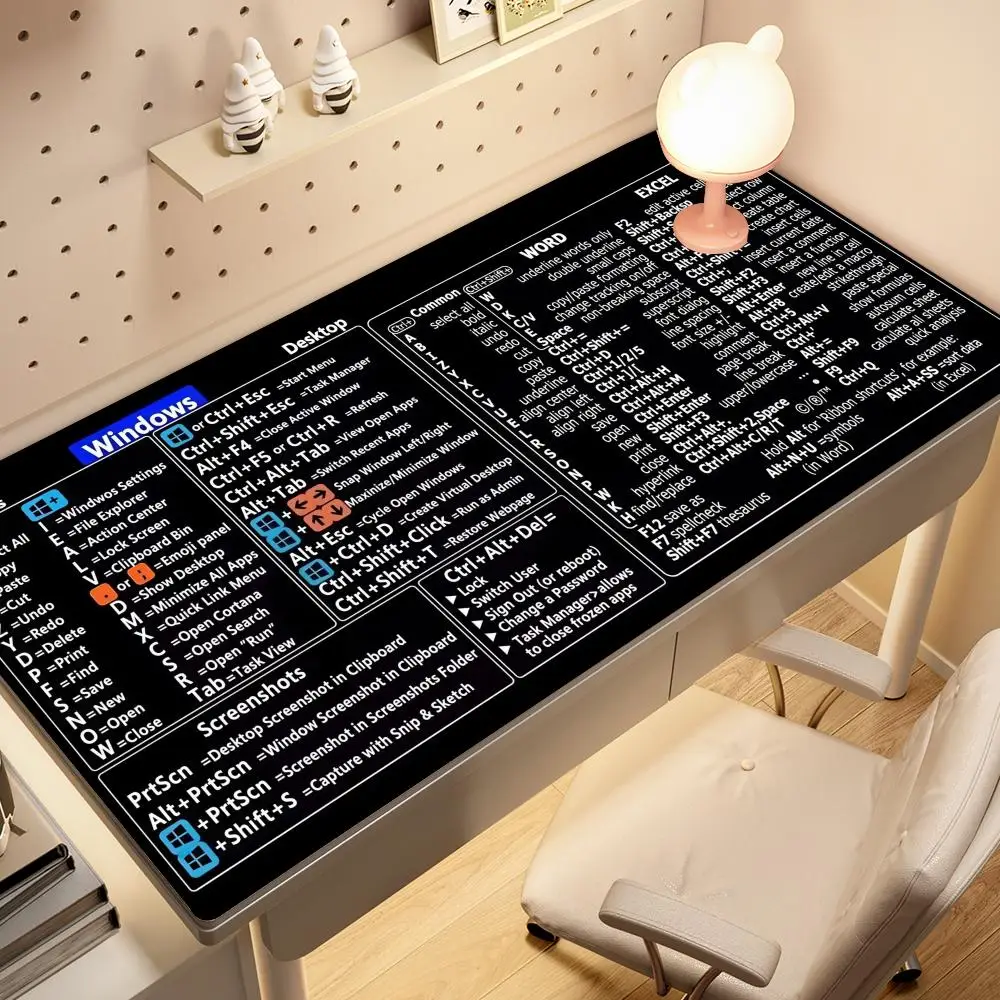 HYBXAXC Shortcut Key Map Desk Mat Office Mouse Pad Windows and Excel Keyboard Large Mousepad Anti-slip Computer Rug Game Pads
HYBXAXC Shortcut Key Map Desk Mat Office Mouse Pad Windows and Excel Keyboard Large Mousepad Anti-slip Computer Rug Game Pads