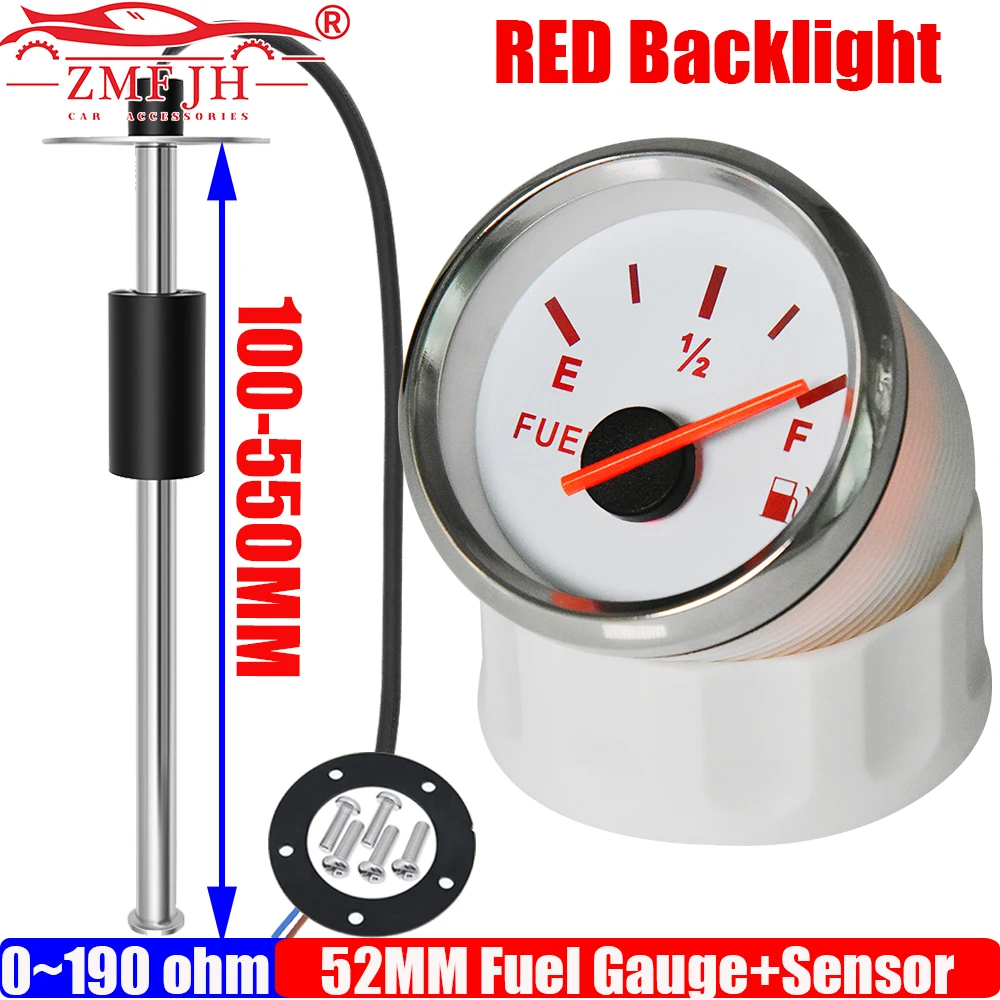 ZMFJH Red Pointer 52MM Fuel Level Gauge+Fuel Level Sensor 0-190 ohm for Oil Tank Meter Indicator for Car Boat Yacht Motorcycle
ZMFJH Red Pointer 52MM Fuel Level Gauge+Fuel Level Sensor 0-190 ohm for Oil Tank Meter Indicator for Car Boat Yacht Motorcycle