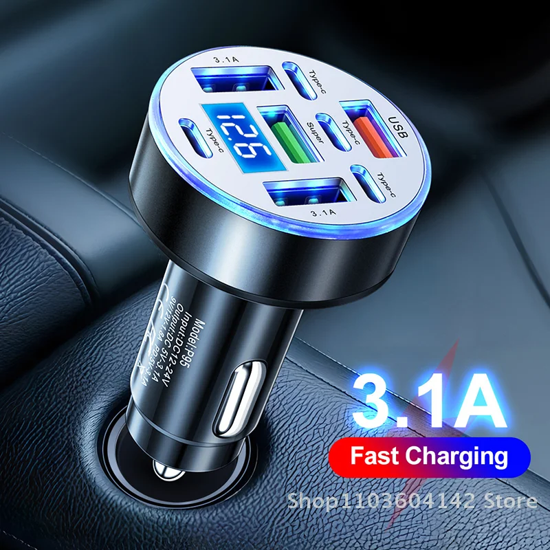 8in1 4USB+4Type-C Car Phone Charger With LED Power Voltage For Truck Vehicles PD Fast Charging Power Adapter For IPhone
8in1 4USB+4Type-C Car Phone Charger With LED Power Voltage For Truck Vehicles PD Fast Charging Power Adapter For IPhone