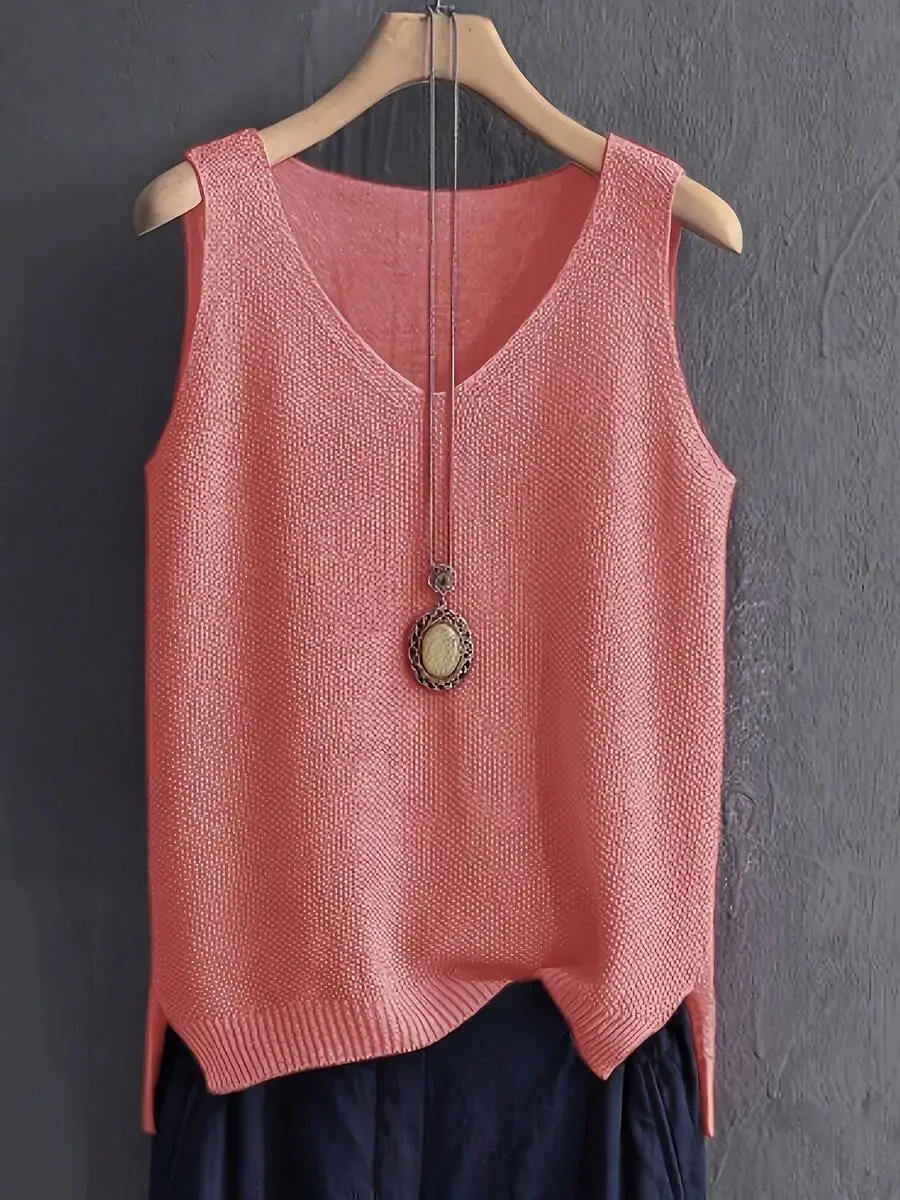 Womens Sleeveless Knitted Camisole Top Summer Breathable Ice Silk Undershirt
Womens Sleeveless Knitted Camisole Top Summer Breathable Ice Silk Undershirt