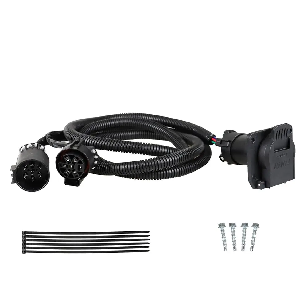 56070 7-Foot Vehicle-Side Truck Bed 7-Pin Trailer Wiring Harness Extension with Connector Compatible with 1999-2021 Dodge Ram Ch
56070 7-Foot Vehicle-Side Truck Bed 7-Pin Trailer Wiring Harness Extension with Connector Compatible with 1999-2021 Dodge Ram Ch