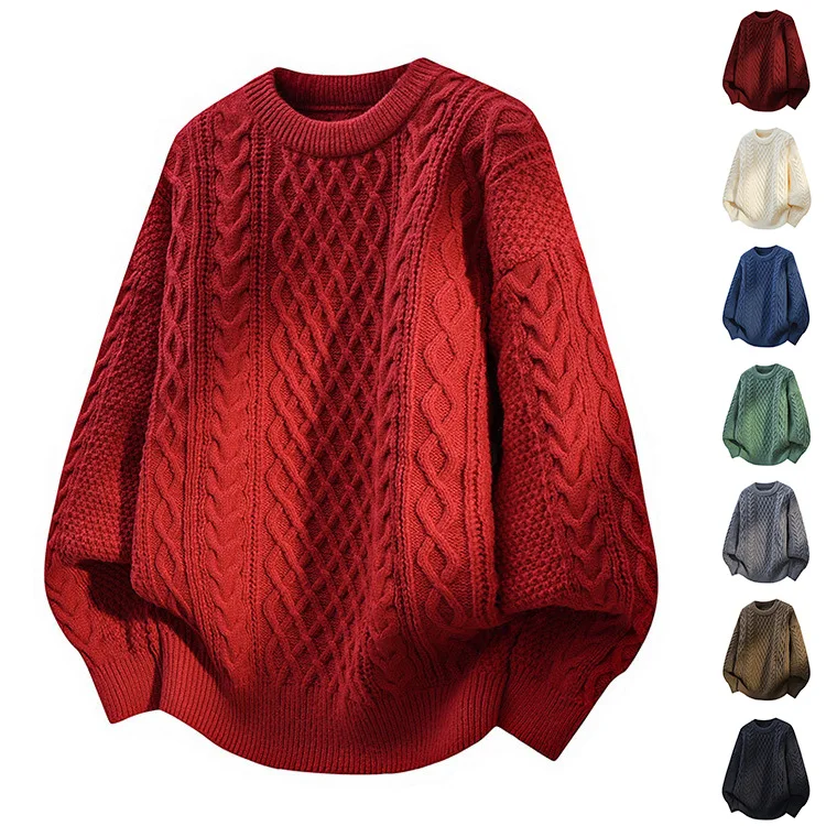 Red Knitted Sweater Men's Lazy Thick Twisted Autumn Winter Outerwear Christmas Cross-Border Youth Casual Long Sleeve round Ne...
Red Knitted Sweater Men's Lazy Thick Twisted Autumn Winter Outerwear Christmas Cross-Border Youth Casual Long Sleeve round Ne...