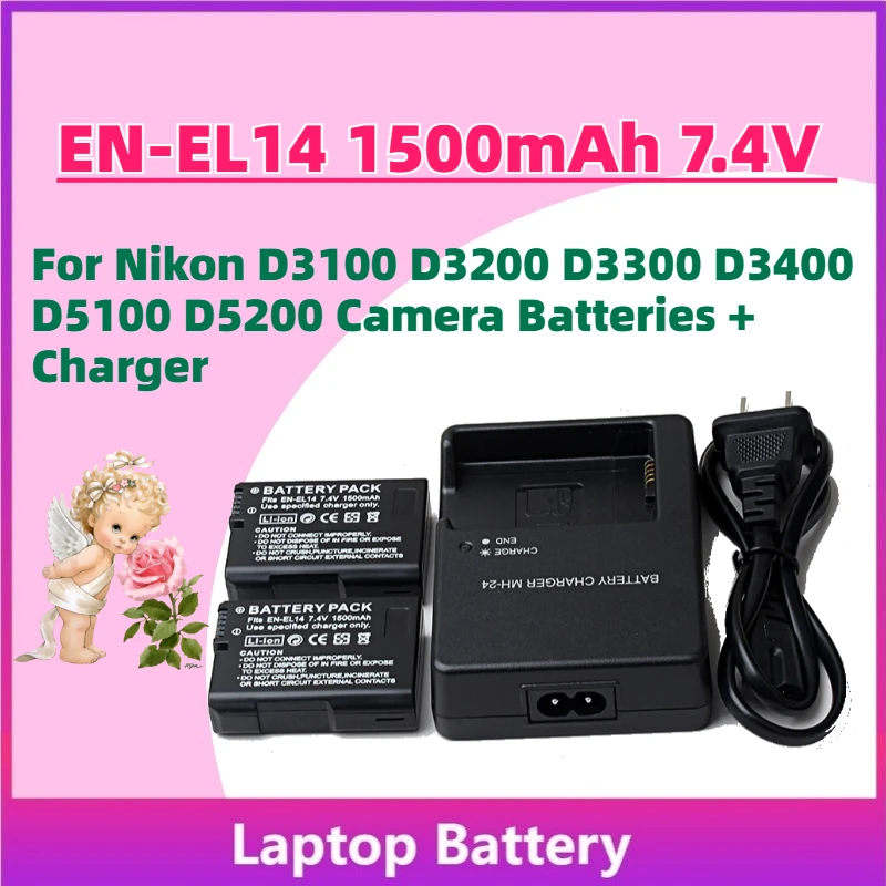 New In Stock EN-EL14 1500mAh 7.4V Rechargeable Battery for Nikon D3100 D3200 D3300 D3400 D5100 D5200 Camera Batteries + Charger
New In Stock EN-EL14 1500mAh 7.4V Rechargeable Battery for Nikon D3100 D3200 D3300 D3400 D5100 D5200 Camera Batteries + Charger