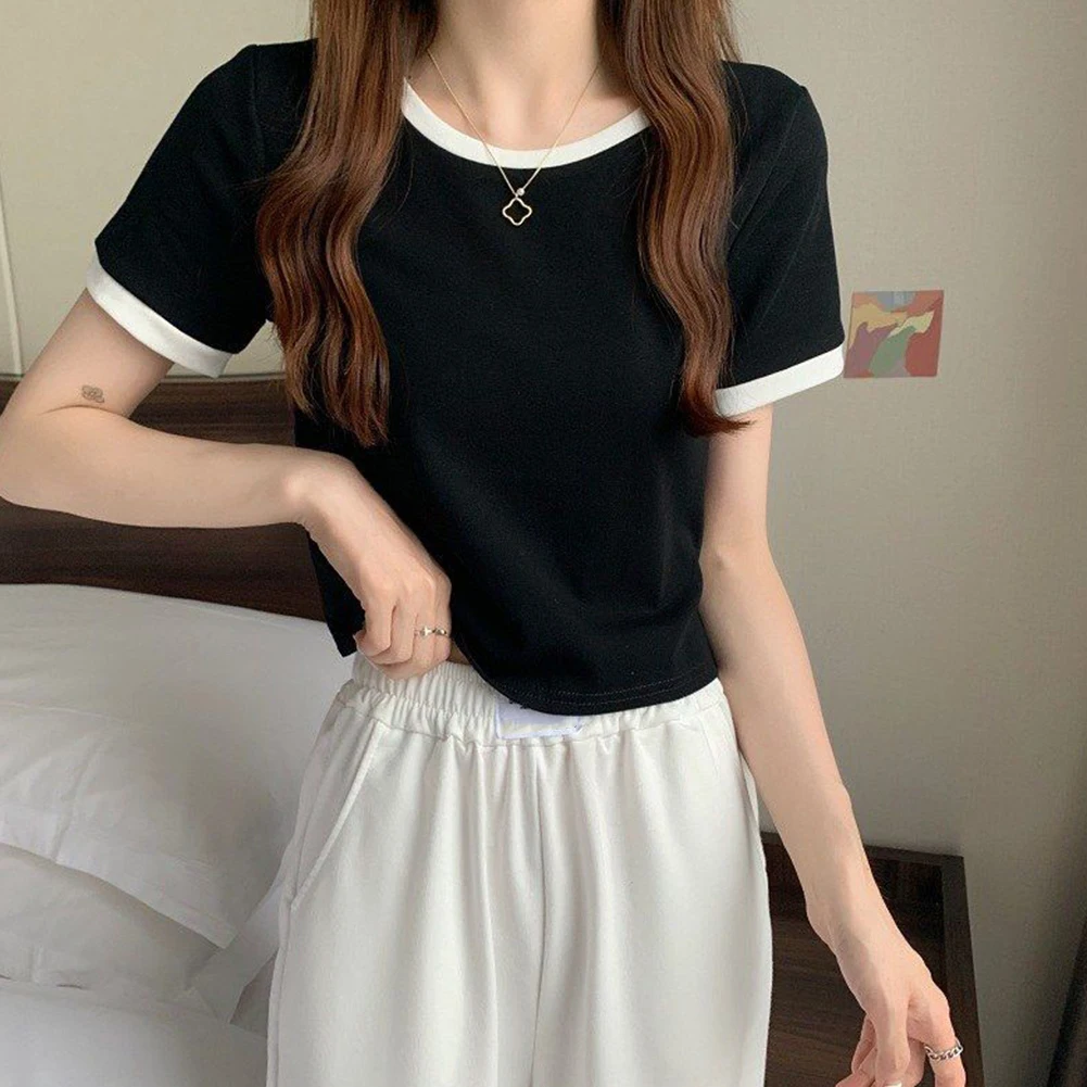 2XL Short Sleeve Tops Basic Contrast Color Tops For Women School Uniform Casual School Uniform All Season Top Basic Style
2XL Short Sleeve Tops Basic Contrast Color Tops For Women School Uniform Casual School Uniform All Season Top Basic Style
