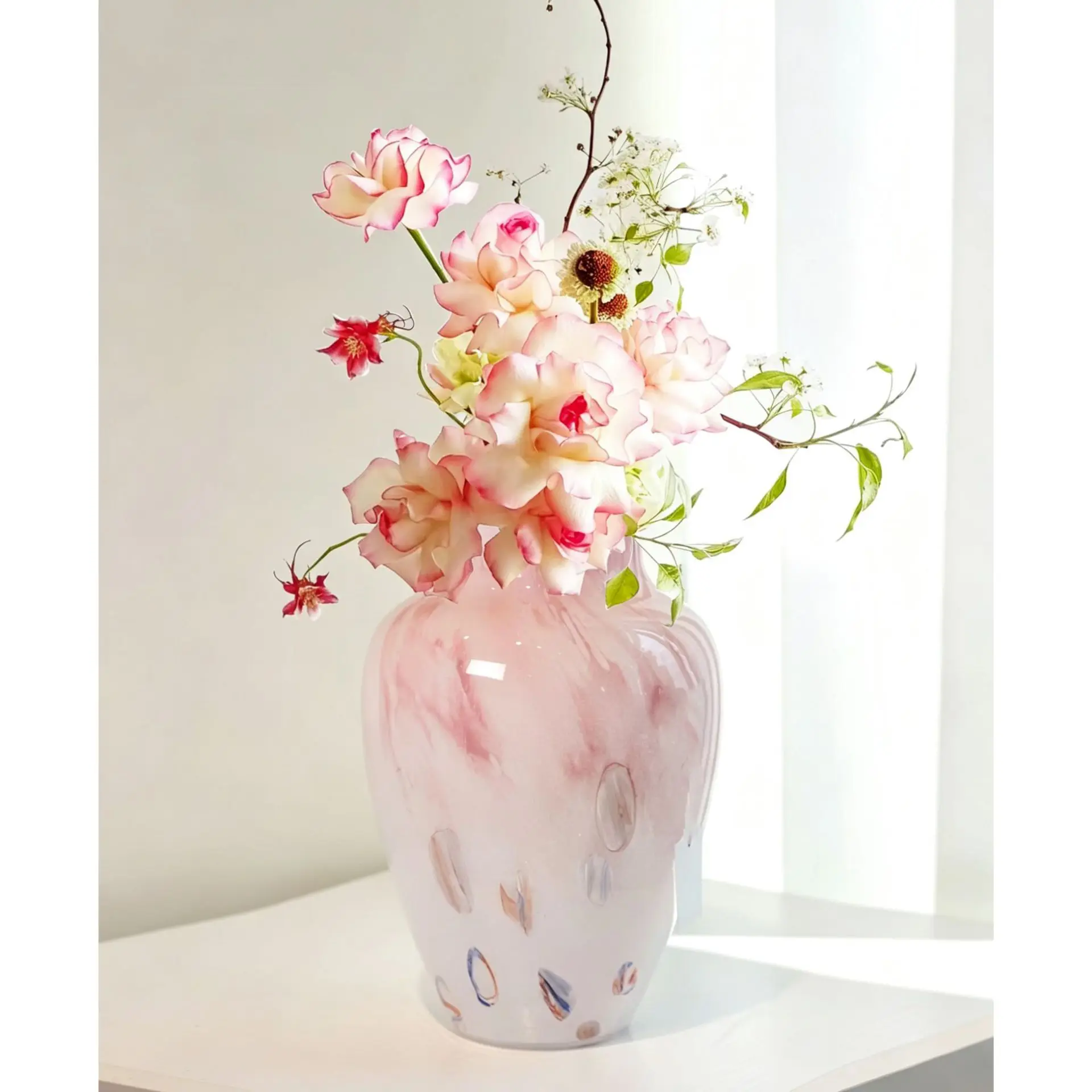 Vase Decoration Living Room Flower Arrangement Light Luxury High End Hydroponic Colored Glaze Hydroponic Pink Design Sense
Vase Decoration Living Room Flower Arrangement Light Luxury High End Hydroponic Colored Glaze Hydroponic Pink Design Sense