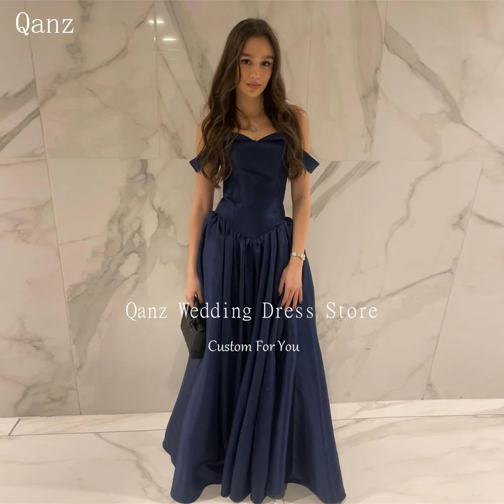 Qanz Navy Blue Evening Dress Off the Shoulder Long A Line Vestidos De Fiestas Elegantes Mujer Formal Occasion Dresses Customized
Qanz Navy Blue Evening Dress Off the Shoulder Long A Line Vestidos De Fiestas Elegantes Mujer Formal Occasion Dresses Customized