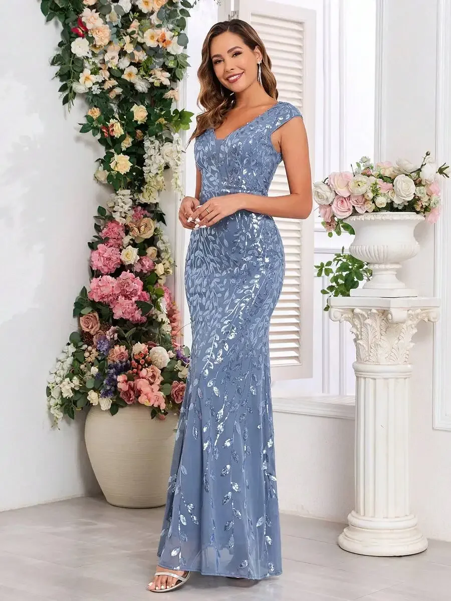 Womens Stretchy Sequin V-Neck Mermaid Evening Dress Formal Party Gown Wedding Guest Banquet Dress
Womens Stretchy Sequin V-Neck Mermaid Evening Dress Formal Party Gown Wedding Guest Banquet Dress