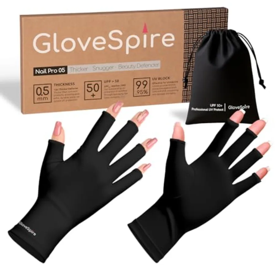 Thickened UV Gloves for Nails, UPF50+ UV Protection Gloves, Fingerless Design for Women Gel Manicures Anti UVA UVB Light
Thickened UV Gloves for Nails, UPF50+ UV Protection Gloves, Fingerless Design for Women Gel Manicures Anti UVA UVB Light