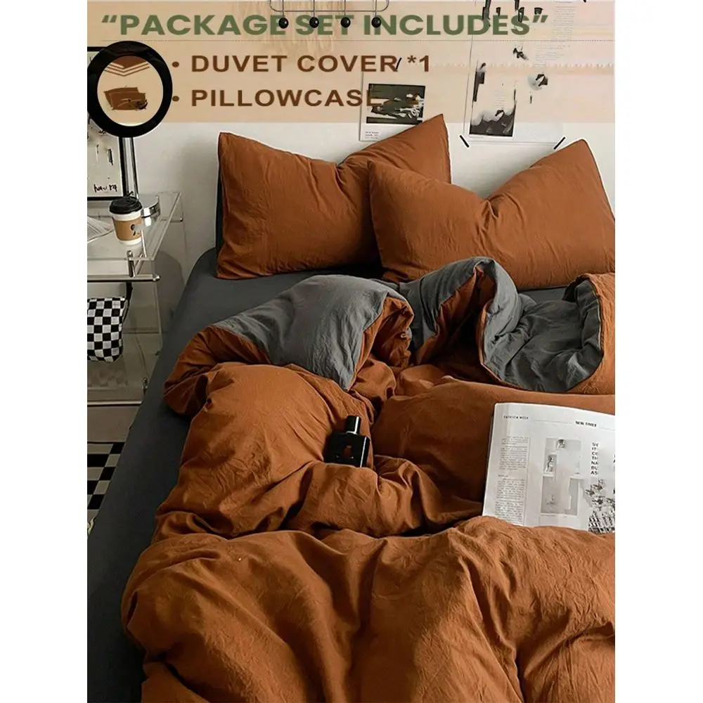 Dormitory Bed Set 1 Duvet Cover, 2 Pillow Shams, Orange Deep Gray, Super Soft SkinFriendly, Breathable, Machine Washable
Dormitory Bed Set 1 Duvet Cover, 2 Pillow Shams, Orange Deep Gray, Super Soft SkinFriendly, Breathable, Machine Washable
