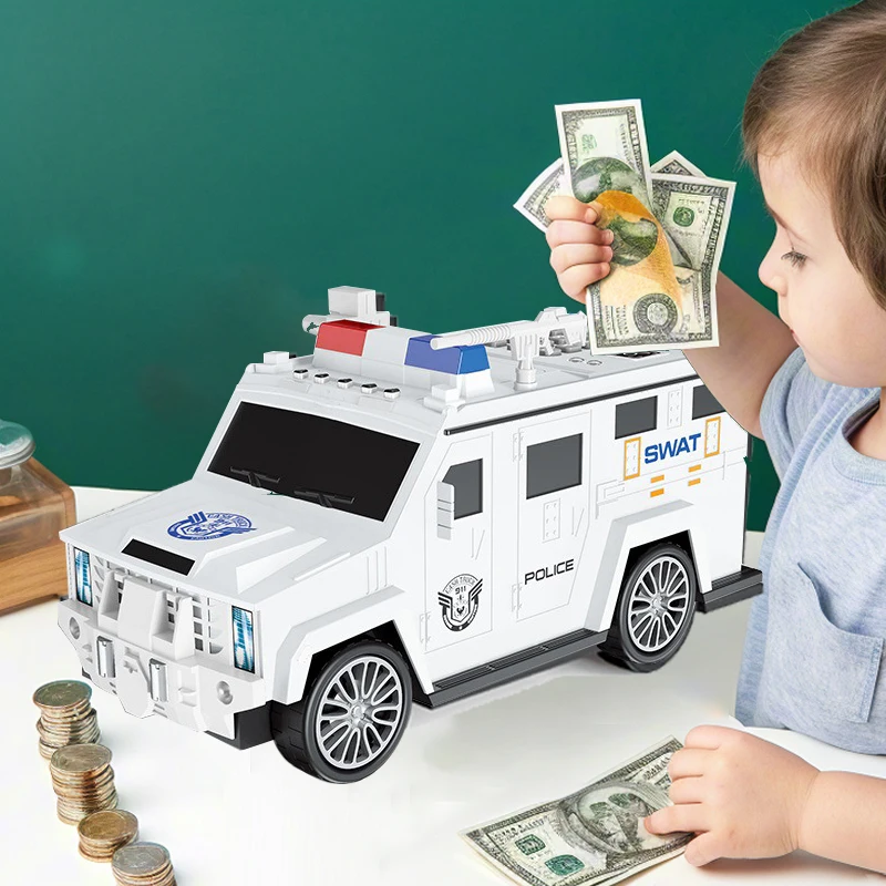 Police Car Cash Money Storage Tank, Automatic Roll Money Password ATM Machine Piggy Bank, Vehicle Toys Birthday Gift
Police Car Cash Money Storage Tank, Automatic Roll Money Password ATM Machine Piggy Bank, Vehicle Toys Birthday Gift