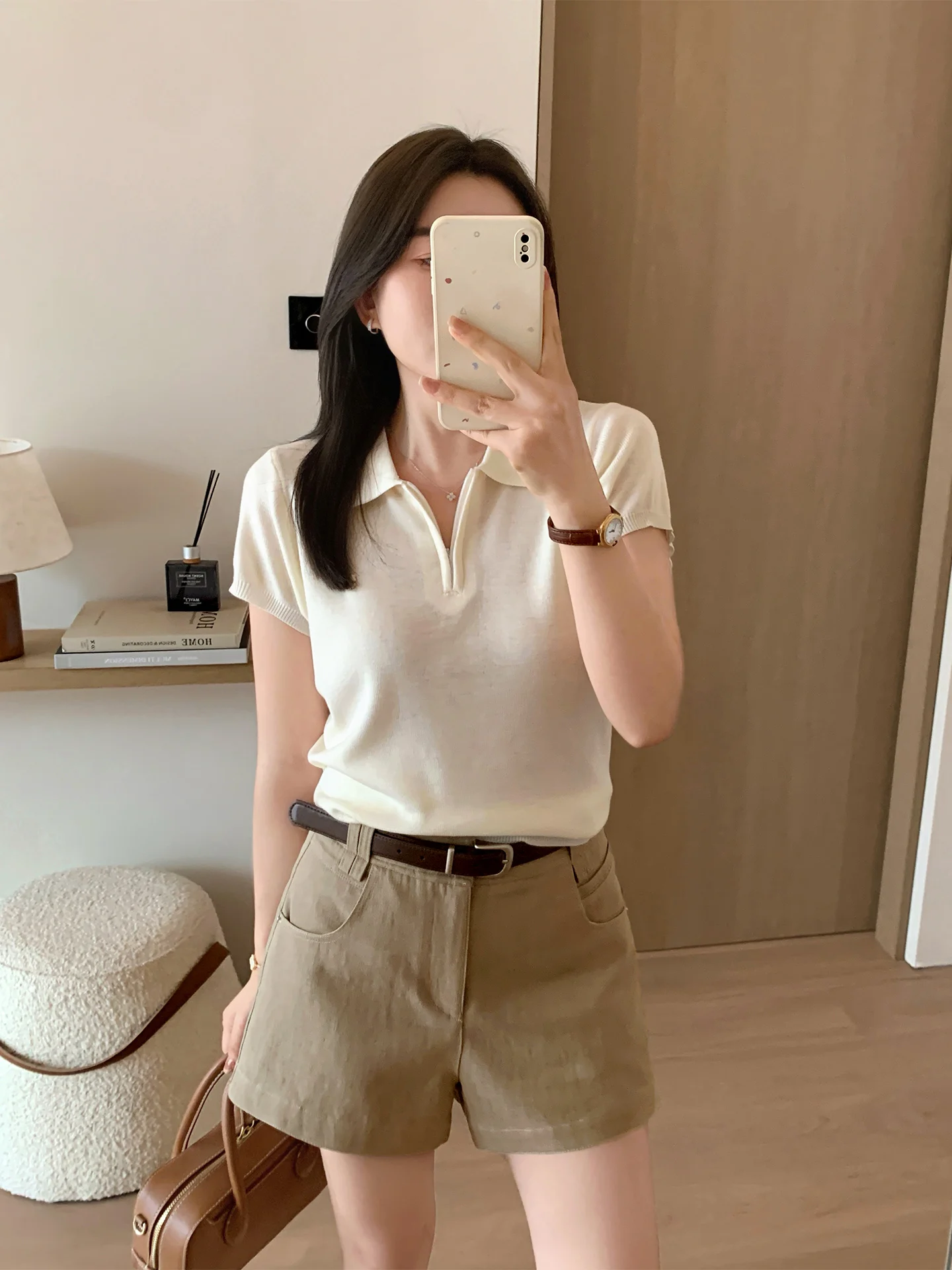 Zhou Shi Woolen Neck Short Sleeve Knitted Sweater Casual Loose Women's Top Soft Polyester Blend Comfortable Fit Spring
Zhou Shi Woolen Neck Short Sleeve Knitted Sweater Casual Loose Women's Top Soft Polyester Blend Comfortable Fit Spring