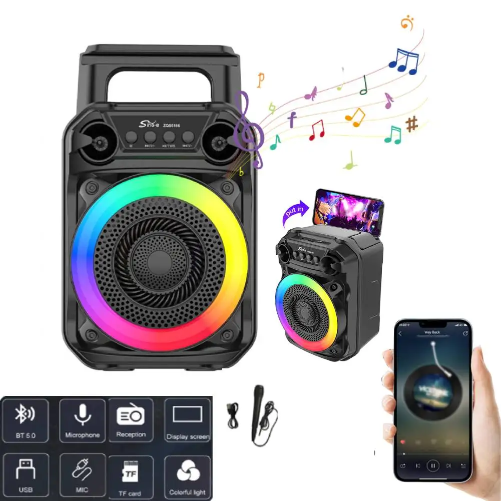 BT Speaker Stereo Sound Portable Speaker Subwoofer Karaoke Speaker with Microphone Suitable for Home Theater Outdoor Dance Party
BT Speaker Stereo Sound Portable Speaker Subwoofer Karaoke Speaker with Microphone Suitable for Home Theater Outdoor Dance Party