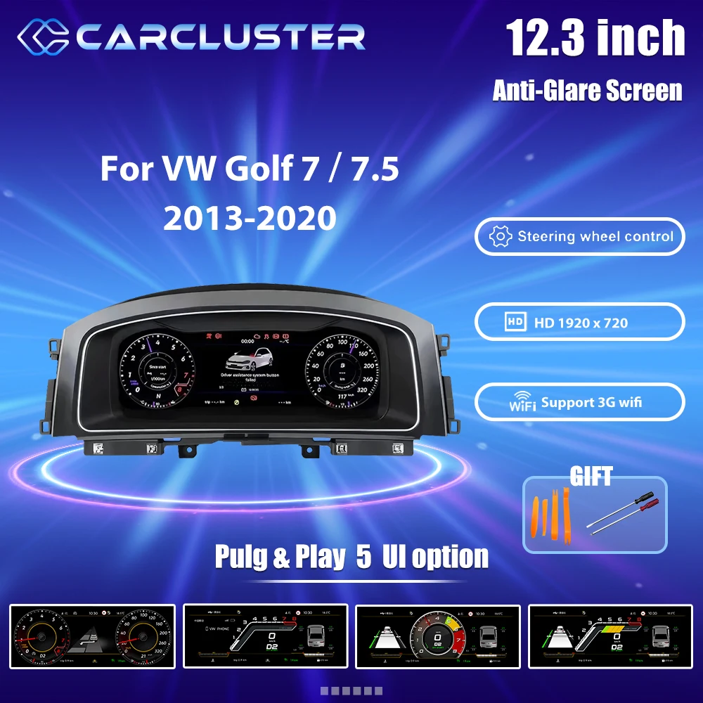 12.3‘’ Lcd Digital Dashboard Cluster For VW Golf7 MK7 2013-2020 Years Support HDMI Carplay Radio Instrument Panel Cockpit
12.3‘’ Lcd Digital Dashboard Cluster For VW Golf7 MK7 2013-2020 Years Support HDMI Carplay Radio Instrument Panel Cockpit