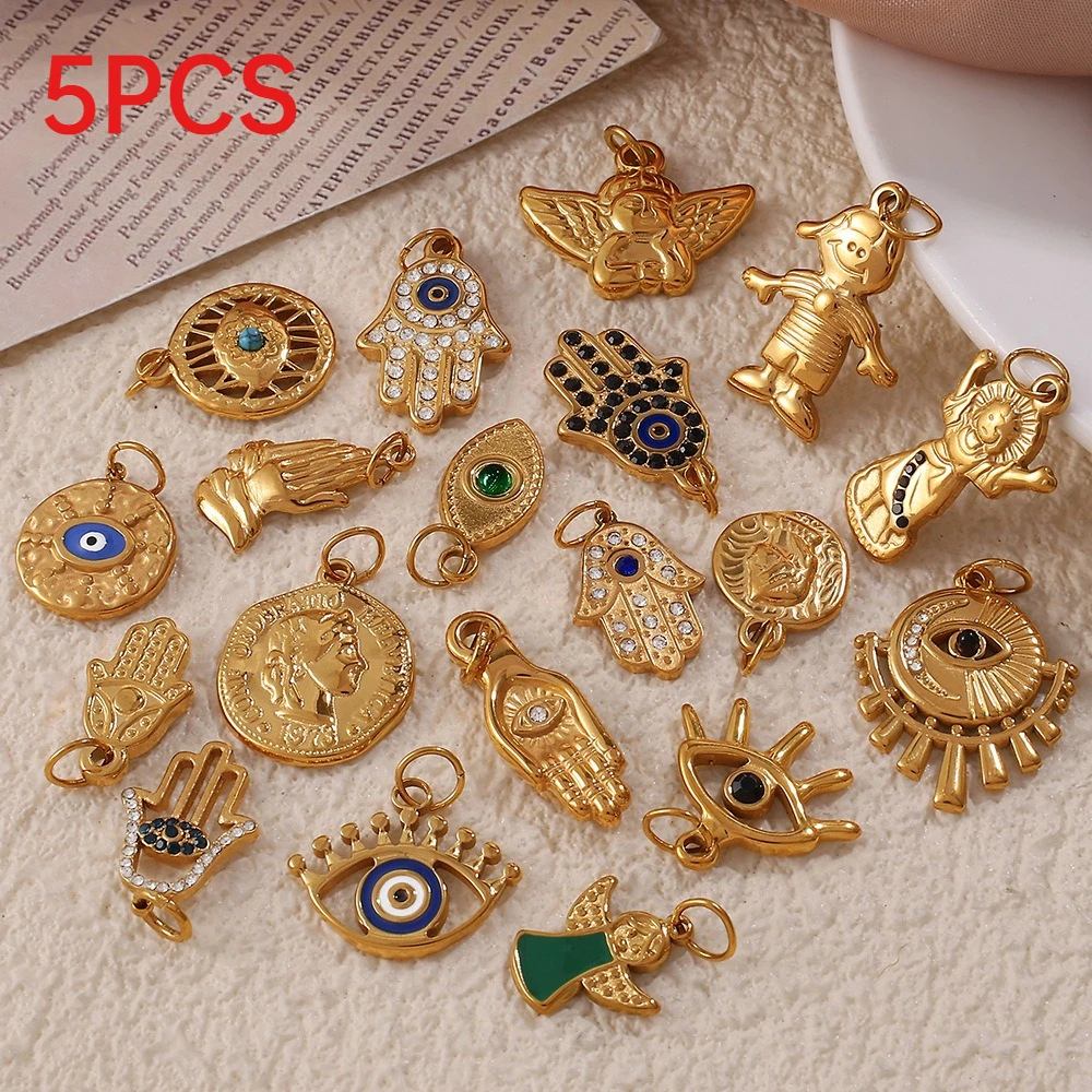5Pcs Stainless Steel Hand Palm Evil Eye Charms Pendants DIY Jewelry Accessories For Necklace Keychain Making
5Pcs Stainless Steel Hand Palm Evil Eye Charms Pendants DIY Jewelry Accessories For Necklace Keychain Making