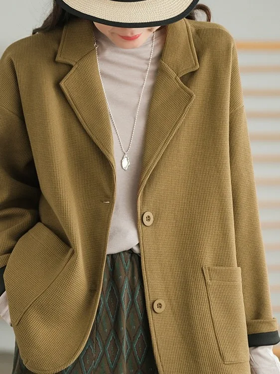 Casual Loose ort Svel Women's Pure Color Jaet Autumn Season Faion Trend round Hemline Cotton Material Busin Suit
Casual Loose ort Svel Women's Pure Color Jaet Autumn Season Faion Trend round Hemline Cotton Material Busin Suit