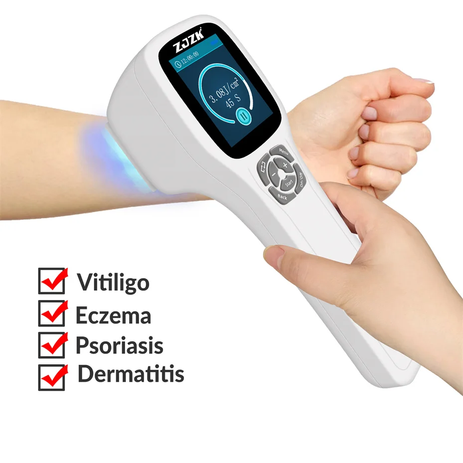 ZJZK Professional Vitiligo UVB Lamp LED 308nm Skin Problem Treatment Lamp Psoriasis UV Light Therapies Device Rechargeable
ZJZK Professional Vitiligo UVB Lamp LED 308nm Skin Problem Treatment Lamp Psoriasis UV Light Therapies Device Rechargeable