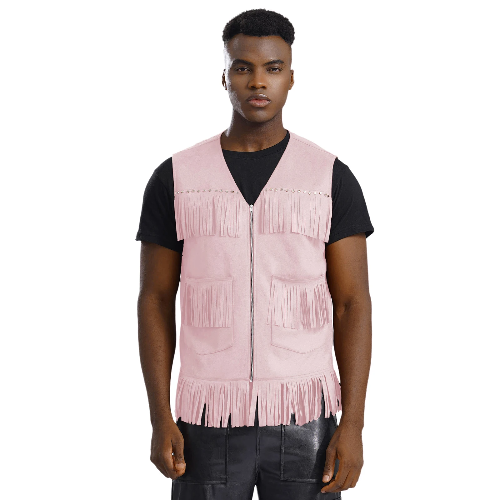 Men Halloween Party Cowboy Hippies Folkloric Cosplay Performance Costume Sleeveless Vintage Tassels Two Pockets Vest Waistcoat
Men Halloween Party Cowboy Hippies Folkloric Cosplay Performance Costume Sleeveless Vintage Tassels Two Pockets Vest Waistcoat