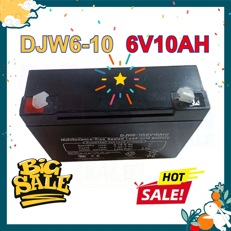 DJW6-10 6V10AH Storage Battery Maintenance Free for Electric Vehicles Electronic Hanging Scale Children's Car Toy Car 6V Bateria
DJW6-10 6V10AH Storage Battery Maintenance Free for Electric Vehicles Electronic Hanging Scale Children's Car Toy Car 6V Bateria