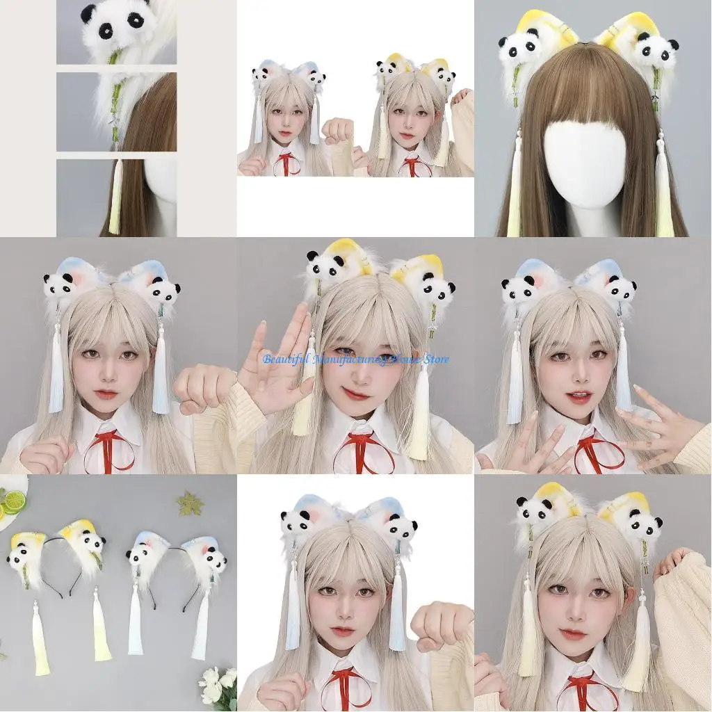 E56A Animal Headband Panda Headband For Girl Tassel Headband Headband
E56A Animal Headband Panda Headband For Girl Tassel Headband Headband