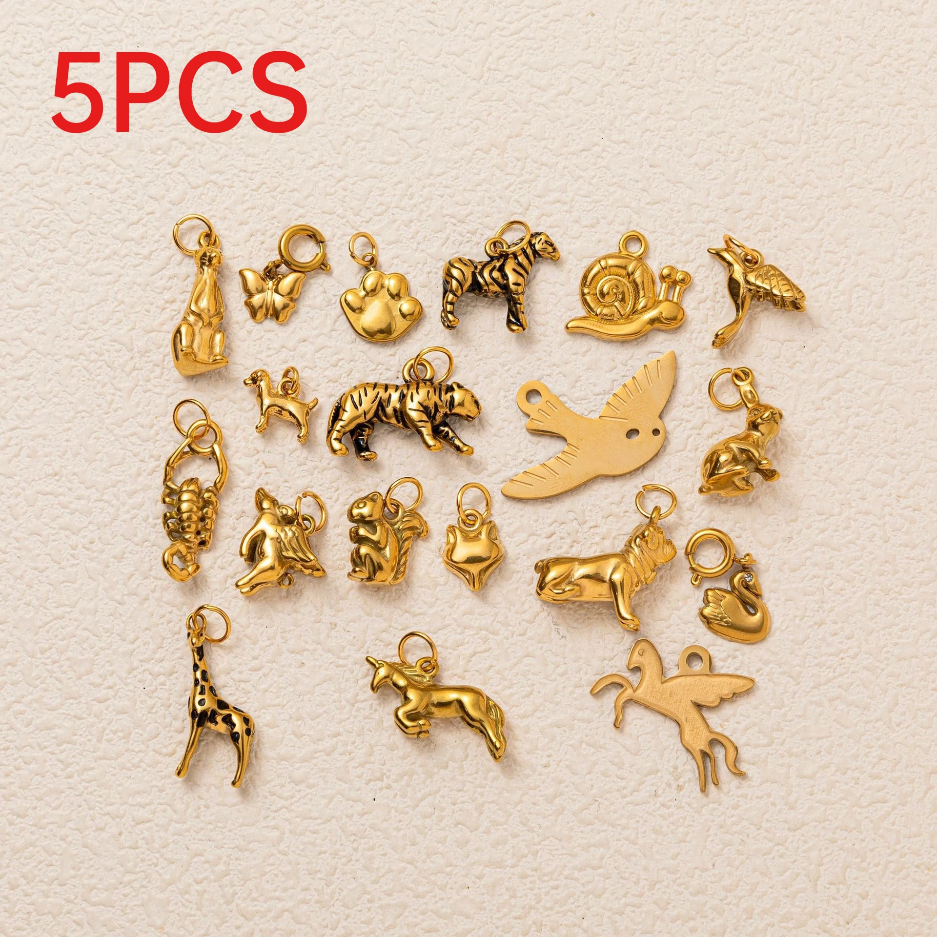 5Pcs Stainless Steel Animal Pendants Dog Swan Bird Tiger Rabbit Simple Charms For DIY Jewelry Making Accessories
5Pcs Stainless Steel Animal Pendants Dog Swan Bird Tiger Rabbit Simple Charms For DIY Jewelry Making Accessories