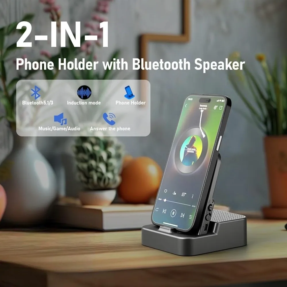 Индукционный держатель для мобильного телефона 2 в 1, HD-звук, портативная беспроводная подставка для динамика Bluetooth, нескользящая многофункциональная подставка для телефона, домашняя
Индукционный держатель для мобильного телефона 2 в 1, HD-звук, портативная беспроводная подставка для динамика Bluetooth, нескользящая многофункциональная подставка для телефона, домашняя