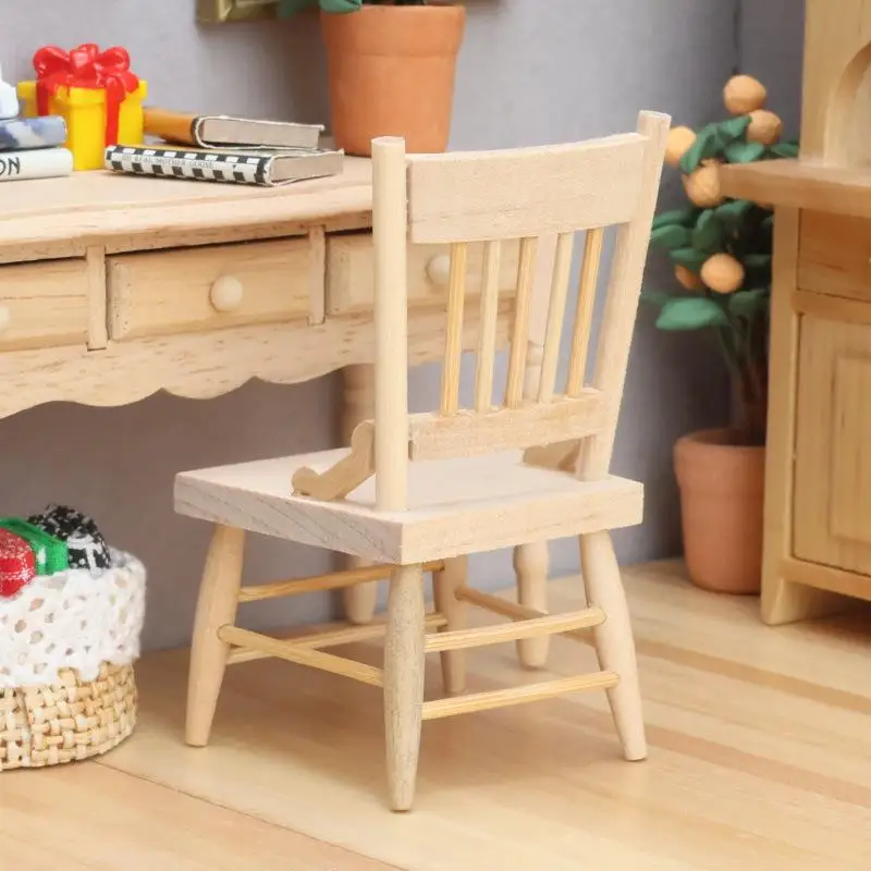 1/12 Dollhouse Simulation Mini Wood Chair Model Dollhouse Furniture Decoration Accessories Dolls House Micro Scene Photo Props
1/12 Dollhouse Simulation Mini Wood Chair Model Dollhouse Furniture Decoration Accessories Dolls House Micro Scene Photo Props
