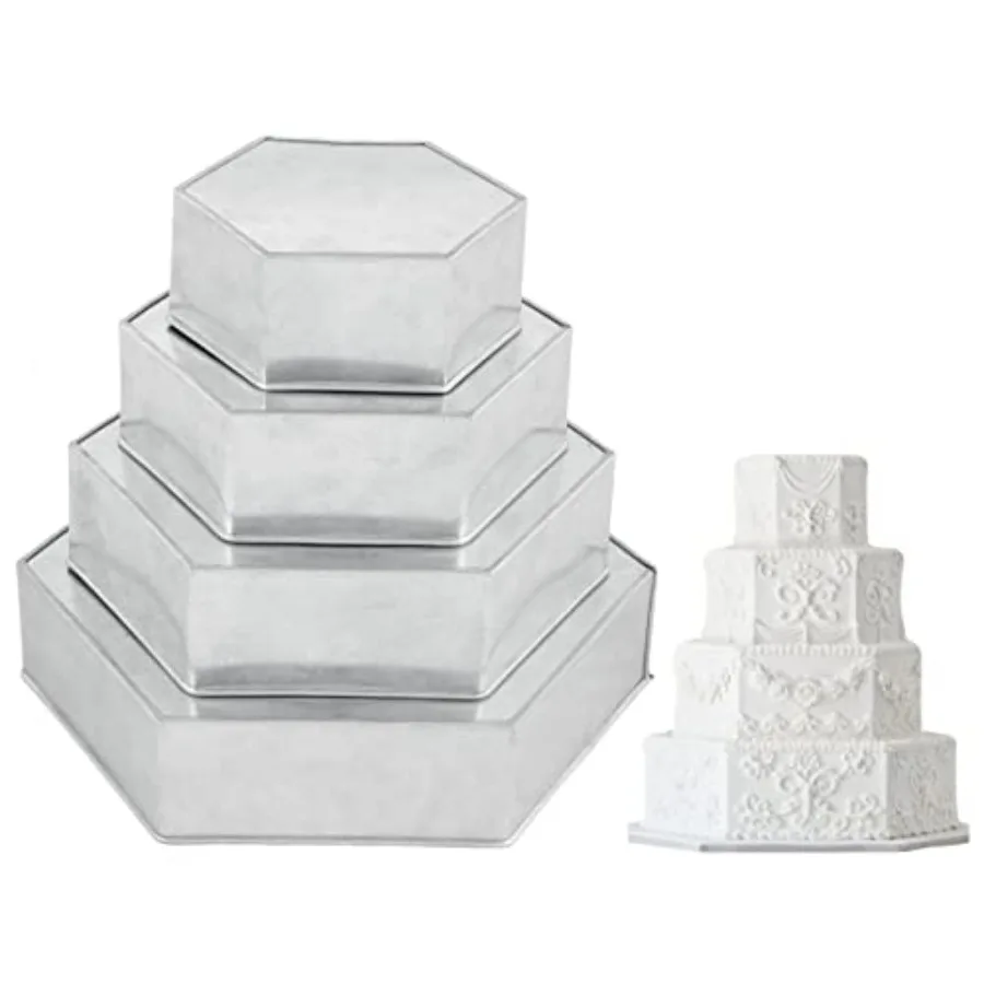 4 Tier Hexagon Baking Pan Set Multilayer Birthday/Wedding Anniversary Cake Tins/Cake Pans/Cake Molds 6".8".10".12" - All 3" Dee
4 Tier Hexagon Baking Pan Set Multilayer Birthday/Wedding Anniversary Cake Tins/Cake Pans/Cake Molds 6".8".10".12" - All 3" Dee