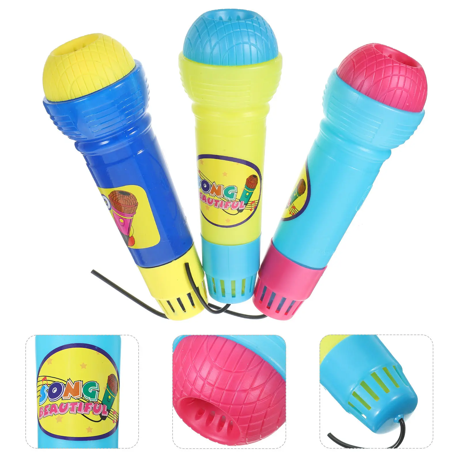 Набор из 3-х легких пластиковых муляжей микрофонов для детского караоке, подарков, ролевых игр и развивающих занятий
Набор из 3-х легких пластиковых муляжей микрофонов для детского караоке, подарков, ролевых игр и развивающих занятий
