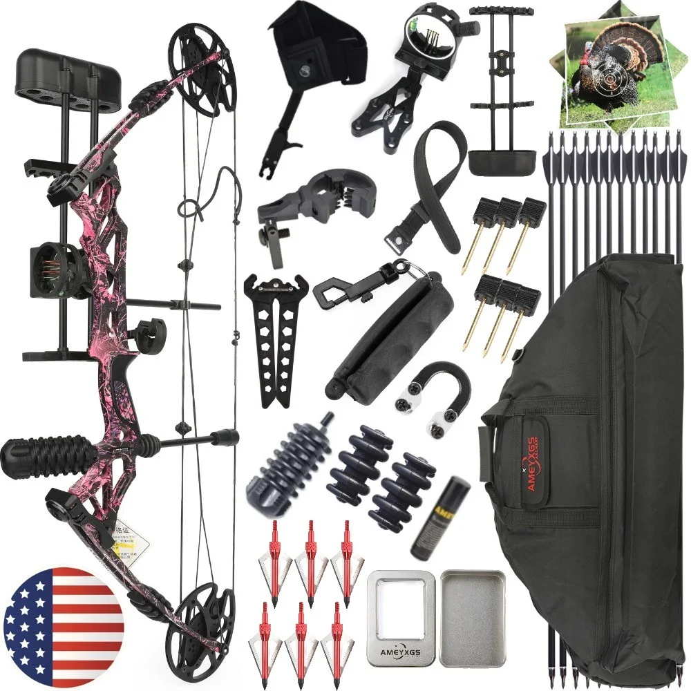 Compound Bow Set with Arrows 30-70lbs Adjustable 80% Let-off 320FPS High-Strength Alloy Riser for Archery Hunting Shooting Target Practice Outdoor Sports Professional Accessories
Compound Bow Set with Arrows 30-70lbs Adjustable 80% Let-off 320FPS High-Strength Alloy Riser for Archery Hunting Shooting Target Practice Outdoor Sports Professional Accessories