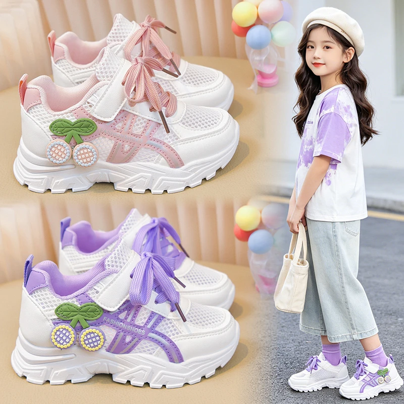 Girls Casual Sneakers Breathable Mesh Shoes Fashion Cherry Decoration Kids Sports Shoes Walking Trainers for Children Sandals
Girls Casual Sneakers Breathable Mesh Shoes Fashion Cherry Decoration Kids Sports Shoes Walking Trainers for Children Sandals