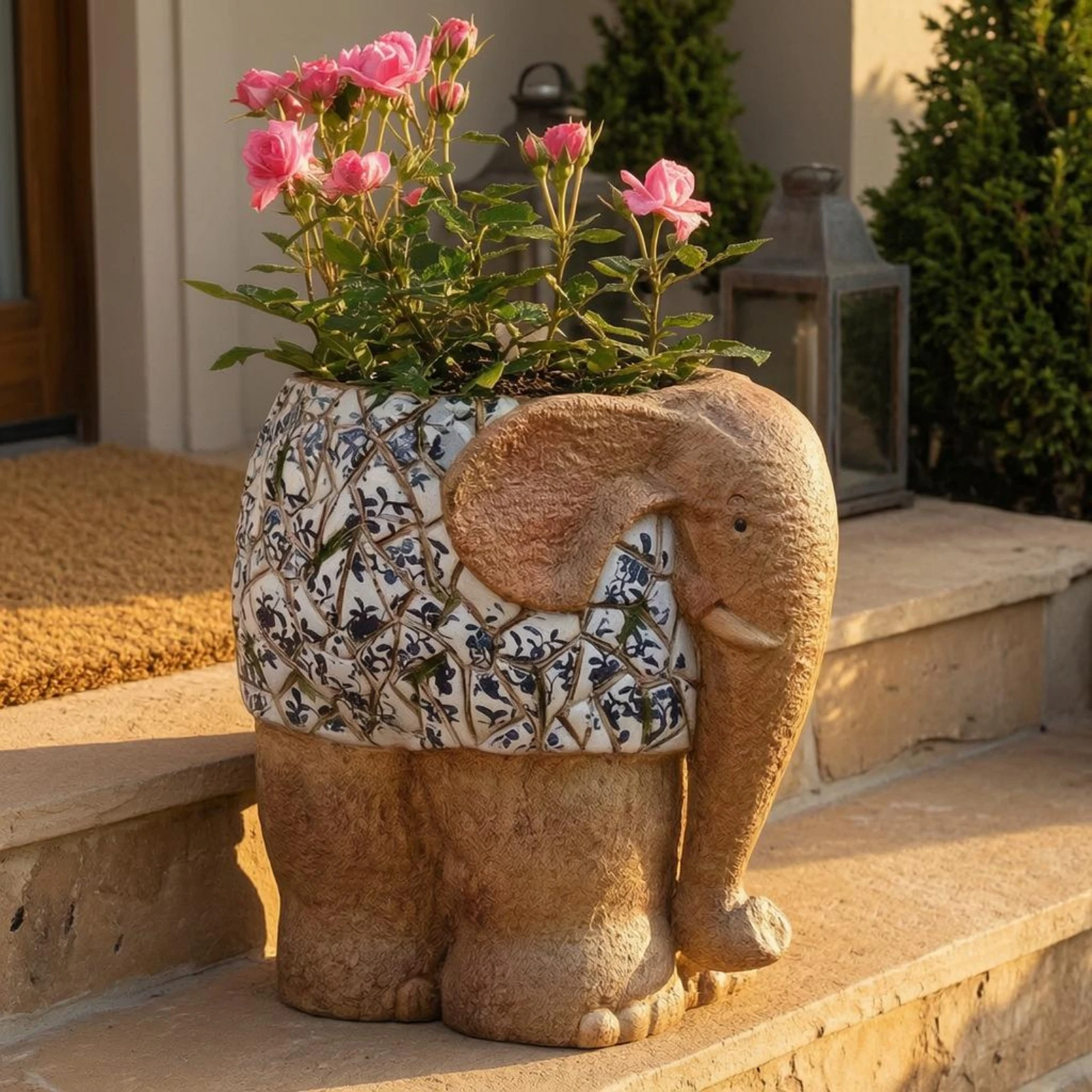 Hand-Painted Elephant Planter Blue and White Decorative Elephant Planter Garden Decor Lifelike Design House Decoration
Hand-Painted Elephant Planter Blue and White Decorative Elephant Planter Garden Decor Lifelike Design House Decoration