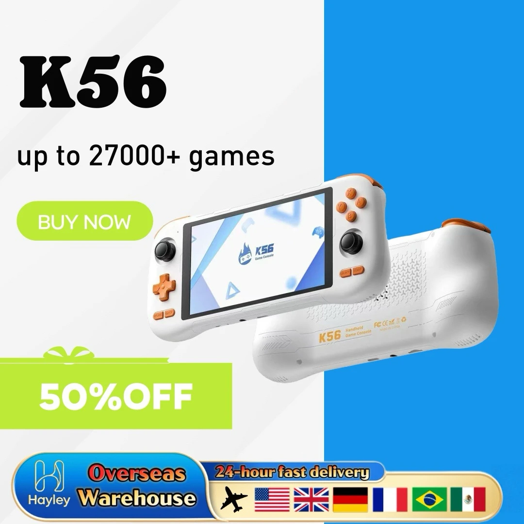 New KINHANK K56 Handheld Game Console, 5.5-inch Touchscreen, Android 14, 5000mAh, Supports 50 Emulators, for Retro Game Players
New KINHANK K56 Handheld Game Console, 5.5-inch Touchscreen, Android 14, 5000mAh, Supports 50 Emulators, for Retro Game Players