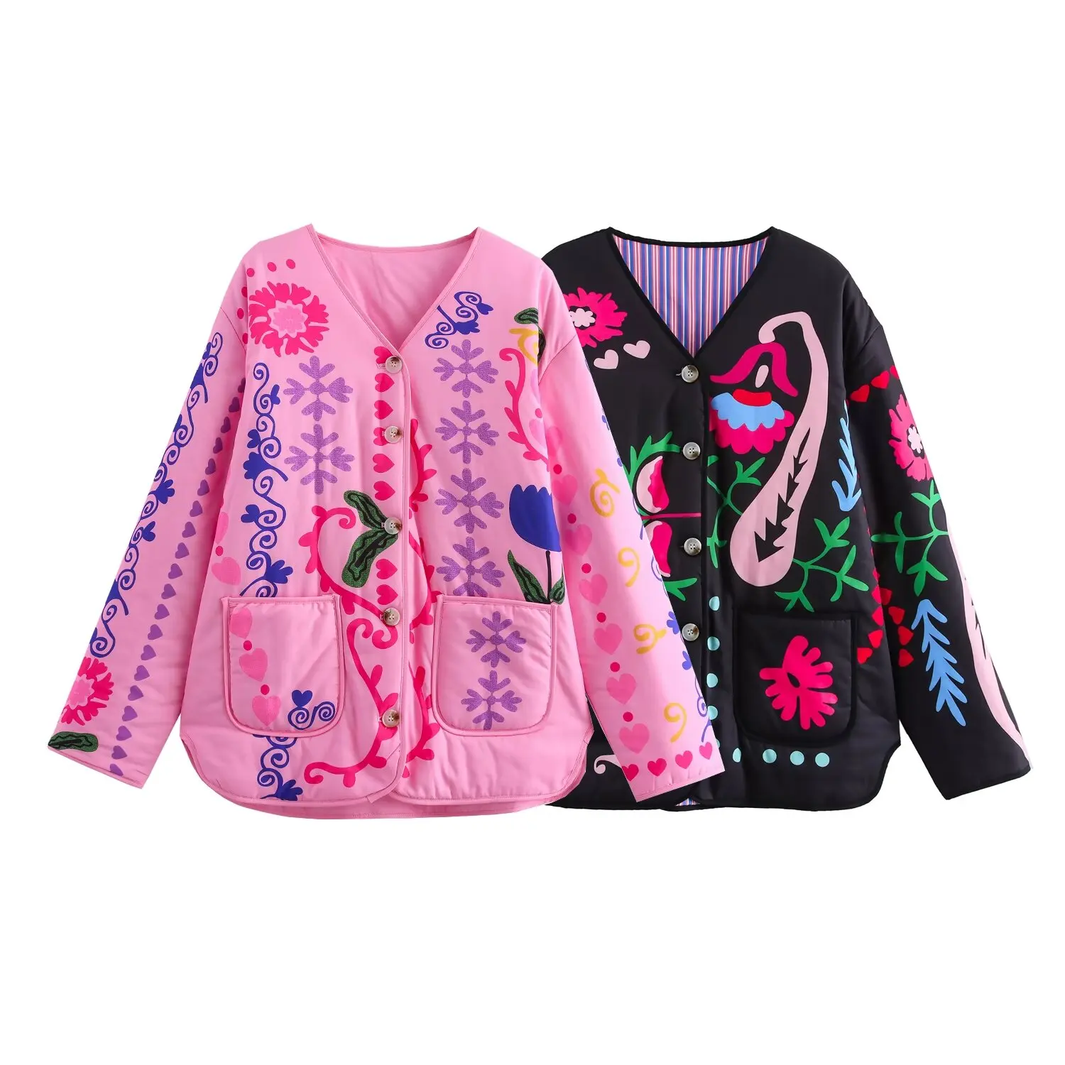 HH TRAF Female Winter Fashion Single Breasted Long Sleeve Cotton Coat Women Casual High Street V-Neck Printed Warm Jacket Mujer
HH TRAF Female Winter Fashion Single Breasted Long Sleeve Cotton Coat Women Casual High Street V-Neck Printed Warm Jacket Mujer