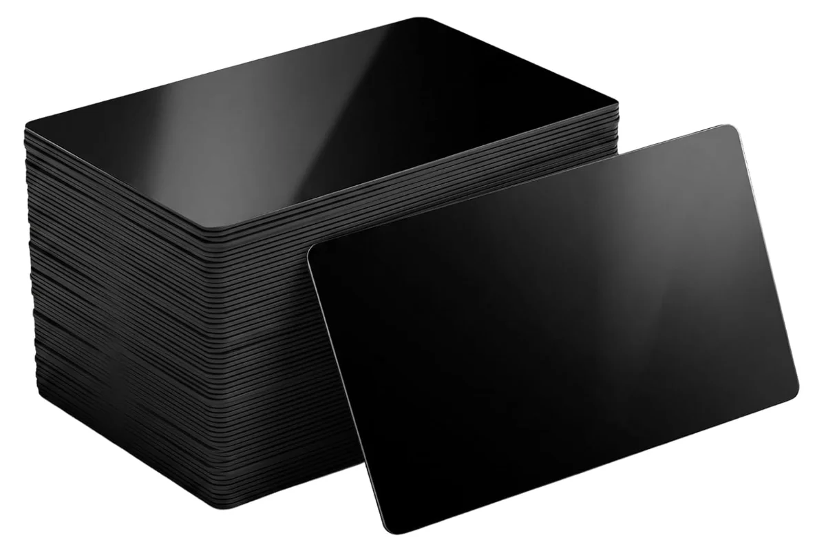 Glossy Finish Black PVC Plastic Acetate Business Cards For Laser Engraving - Thickness 0.6mm
Glossy Finish Black PVC Plastic Acetate Business Cards For Laser Engraving - Thickness 0.6mm