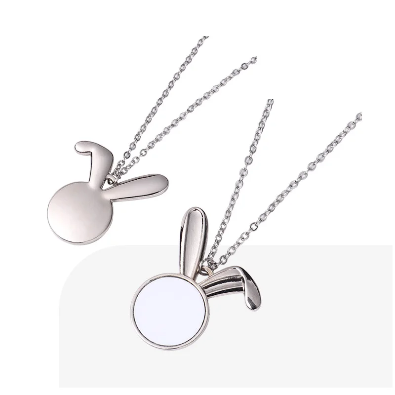 10pcs Sweet Little Rabbit Pendant Necklace Cute Bunny Pendants Chain Sublimation Blanks For Custom Easter Gift etc.
10pcs Sweet Little Rabbit Pendant Necklace Cute Bunny Pendants Chain Sublimation Blanks For Custom Easter Gift etc.