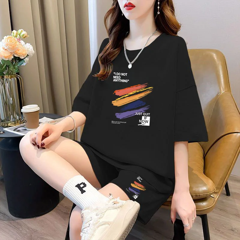 Loose Fit Summer Sportswear Set for plus Size Women ort Sve orts Two Piece Cotton round Ne Fitn Running Outfit
Loose Fit Summer Sportswear Set for plus Size Women ort Sve orts Two Piece Cotton round Ne Fitn Running Outfit