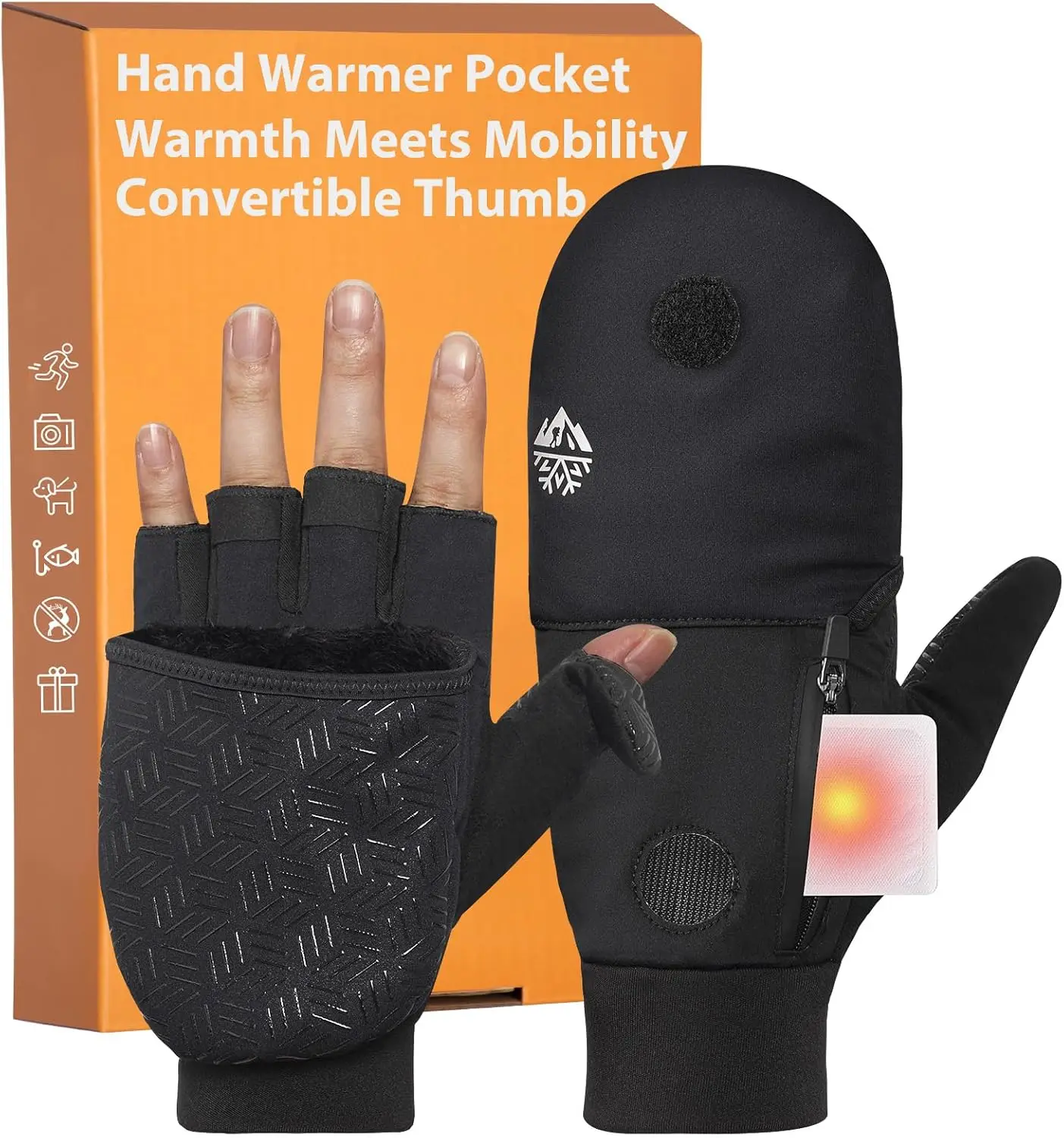 Winter Fingerless Gloves for Men Women, Convertible Mittens with Hand Warmer Pocket, Running Mittens for Photograph
Winter Fingerless Gloves for Men Women, Convertible Mittens with Hand Warmer Pocket, Running Mittens for Photograph