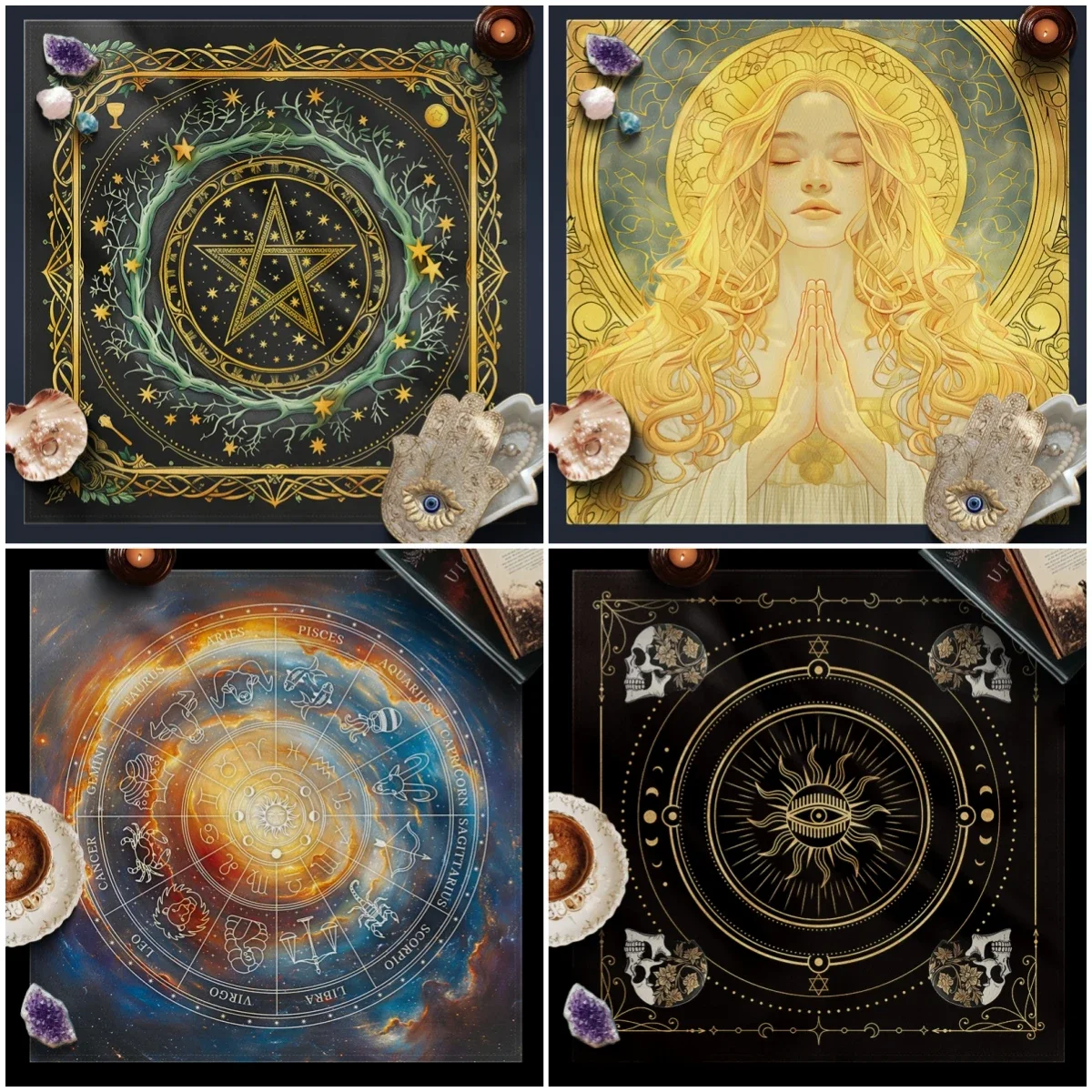 Tarot Card Spread Cloth Velvet 65x65cm 170g Divination Table Cloth for Reading Lucky Star Goddess Skull Eye Constellation Design
Tarot Card Spread Cloth Velvet 65x65cm 170g Divination Table Cloth for Reading Lucky Star Goddess Skull Eye Constellation Design