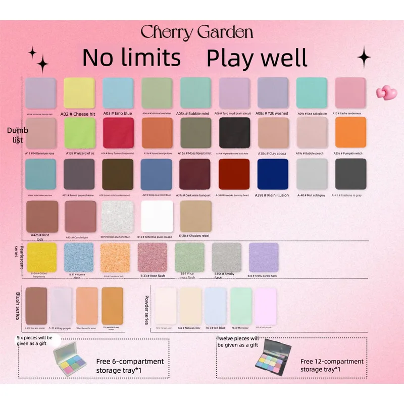 Cherrygarden/cg Self-assembled Blush Palette/powder Palette/highlight Matte Long-lasting Waterproof High Color Rendering
Cherrygarden/cg Self-assembled Blush Palette/powder Palette/highlight Matte Long-lasting Waterproof High Color Rendering