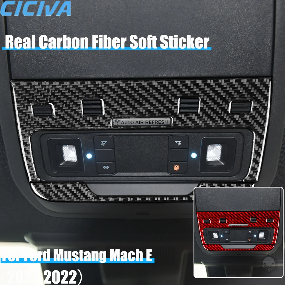 Real Carbon Fiber Car Accessories Reading Light Frame Decorative Trim Cover Soft Sticker For Ford Mustang Mach E 2021 2022 
Real Carbon Fiber Car Accessories Reading Light Frame Decorative Trim Cover Soft Sticker For Ford Mustang Mach E 2021 2022