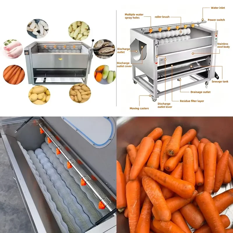 Brush Roller Vegetable Washing Peeling Machine Potato Carrot Washing Peeling Equipment Root Vegetable Brush Washing Machine
Brush Roller Vegetable Washing Peeling Machine Potato Carrot Washing Peeling Equipment Root Vegetable Brush Washing Machine