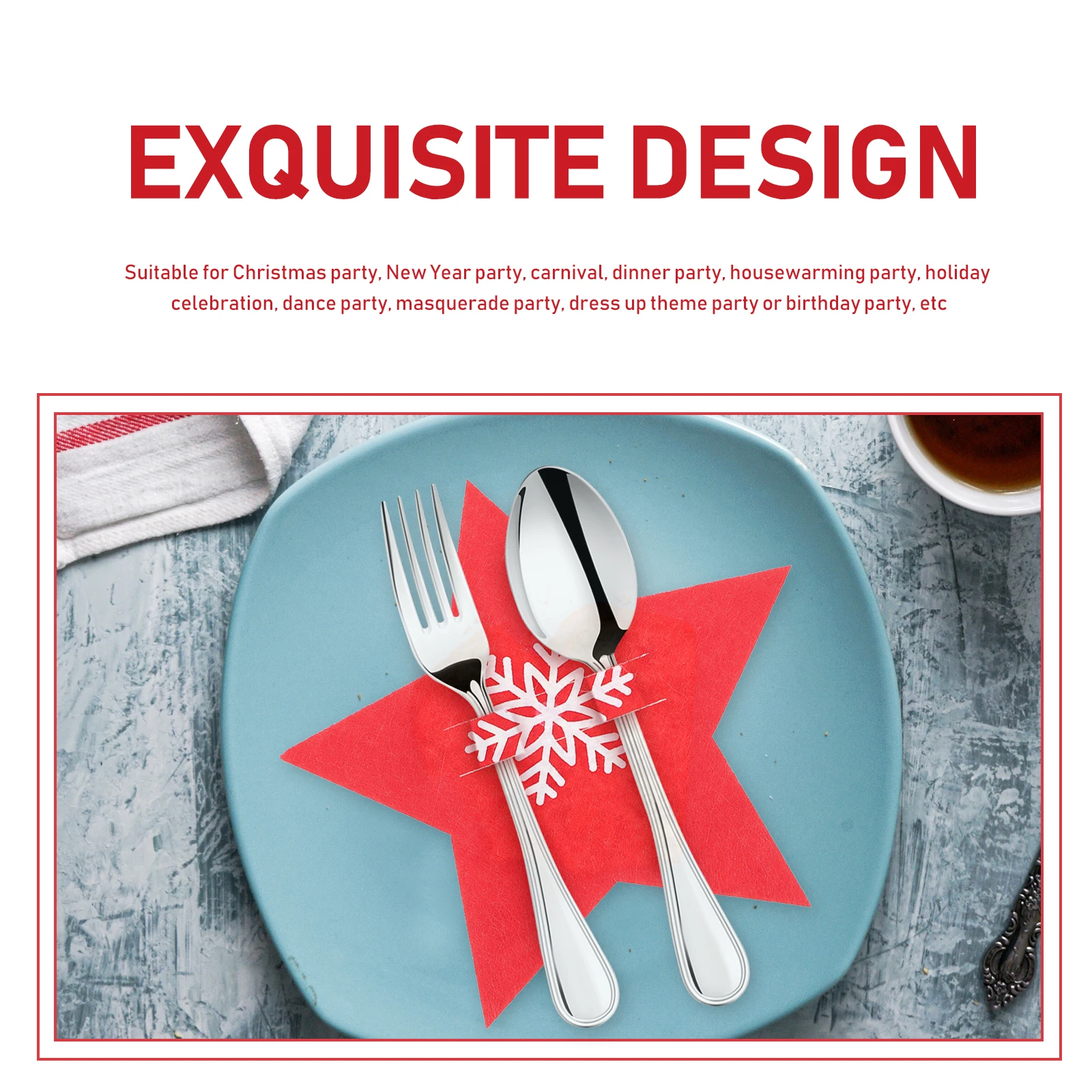 8Pcs Tableware Bag Silverware Holder Christmas Cutlery Cover Red Decor Tray Drawer Cloth Xmas Dining Five pointed Star Kitchen
8Pcs Tableware Bag Silverware Holder Christmas Cutlery Cover Red Decor Tray Drawer Cloth Xmas Dining Five pointed Star Kitchen