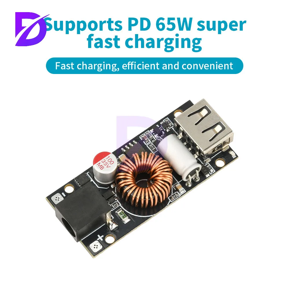 65W Fast Charging Module with PD Support, Dual USB Type-C & DC5521 Interface for Phones & Laptops, Smart Buck Converter
65W Fast Charging Module with PD Support, Dual USB Type-C & DC5521 Interface for Phones & Laptops, Smart Buck Converter
